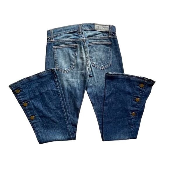 Elizabeth and James Jefferson Button Up Flare Jeans Mid Rise Medium Wash Size 25 - Picture 2 of 14